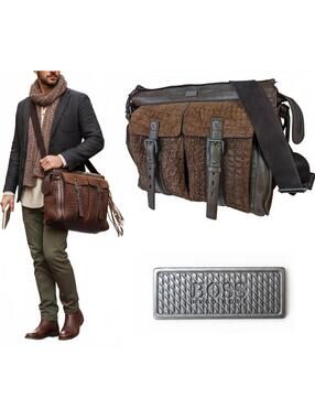 Hugo Boss Men Messenger Bag | Boho Distressed Brown Leather